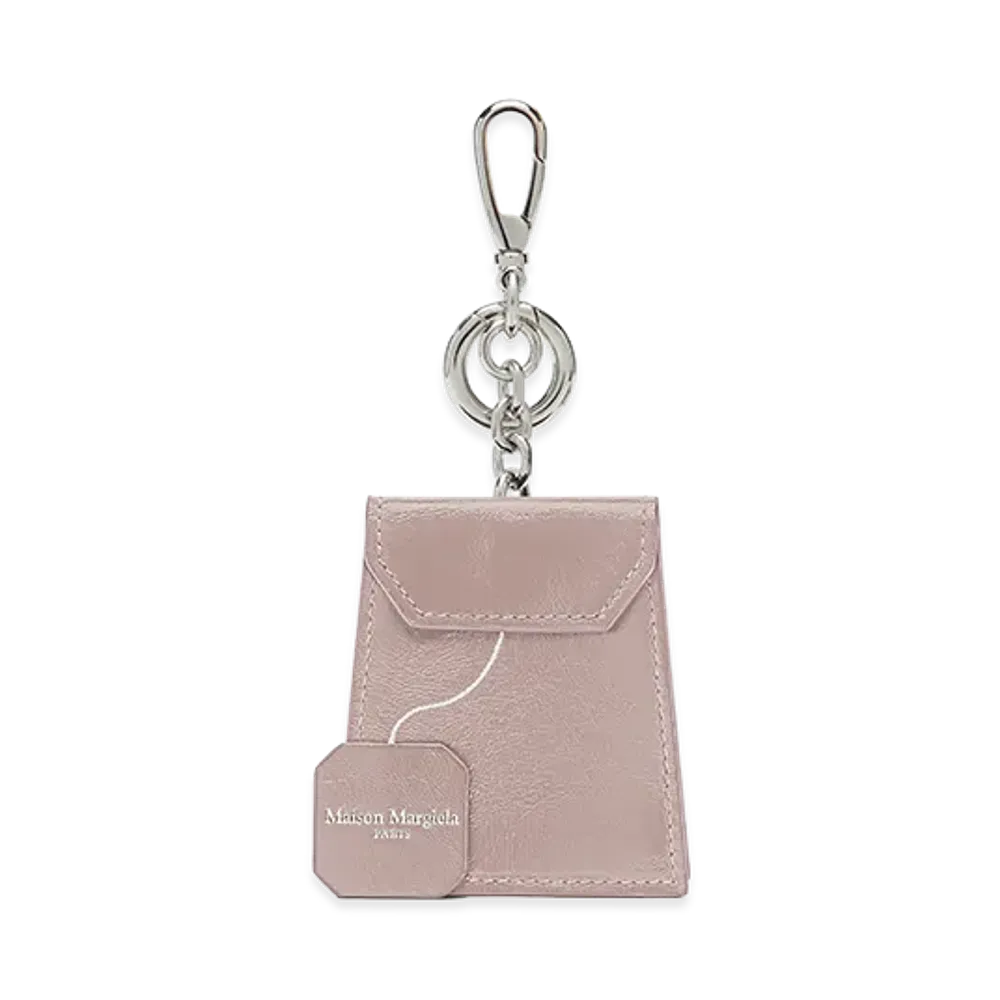 Maison Margiela 4-Stitch Leather Tea Bag Charm "Pink"