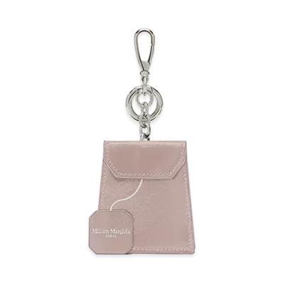 Maison Margiela 4-Stitch Leather Tea Bag Charm "Pink"
