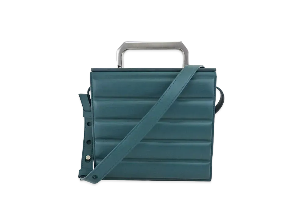 Bottega Veneta Calfskin Messenger Bag "Turquoise"