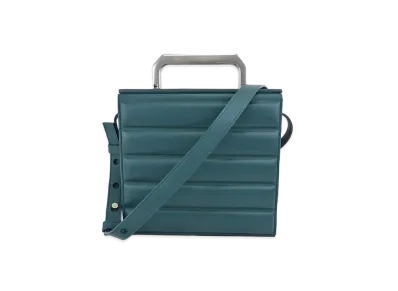 Bottega Veneta Calfskin Messenger Bag "Turquoise"