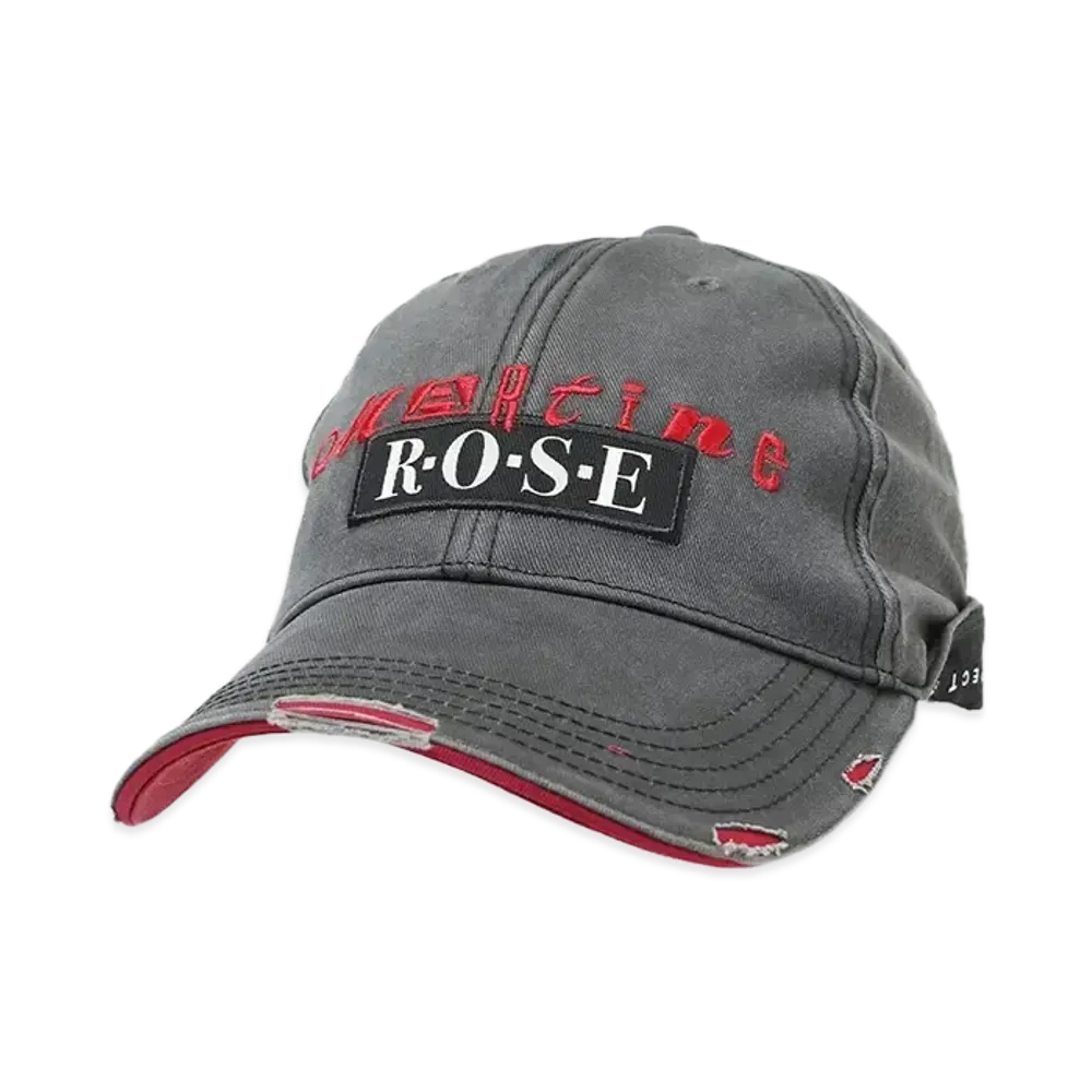 Martine Rose ROLL BACK CAP "GREY RED"