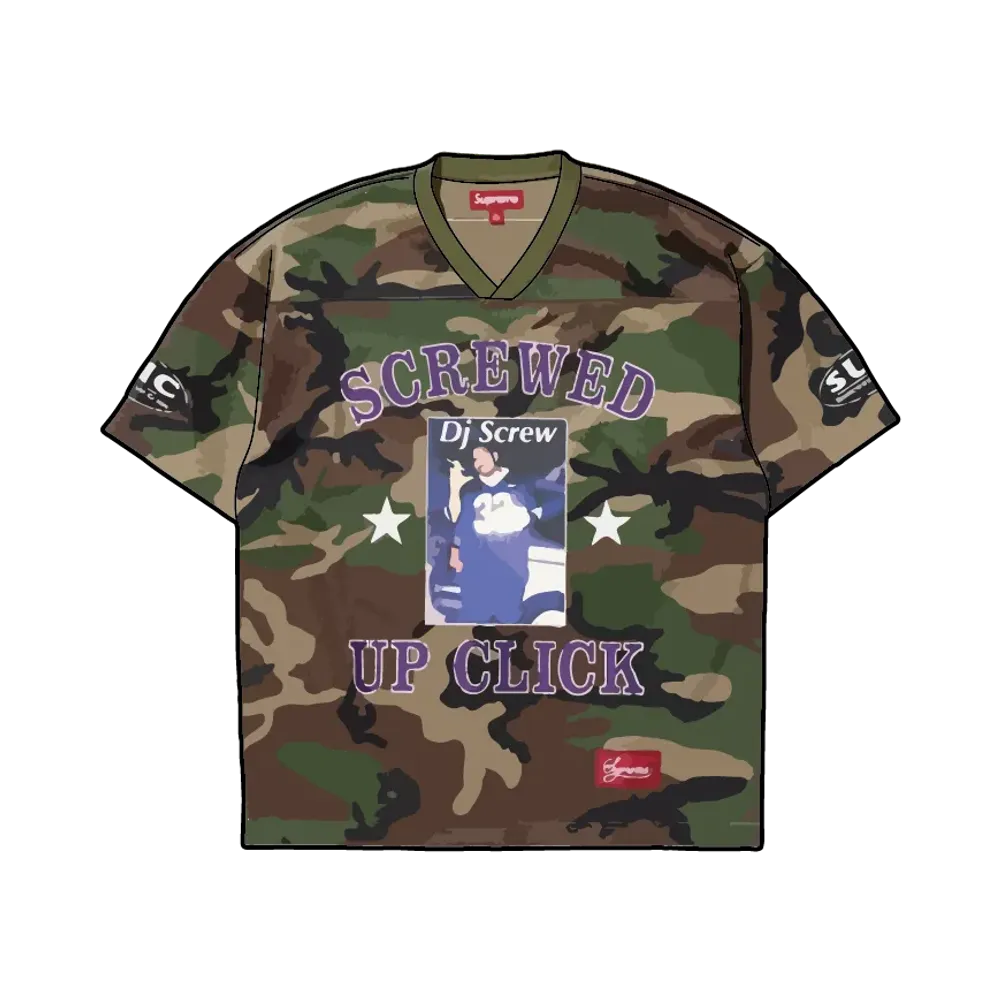Supreme x DJ Screw Football Jersey "Woodland Camo"