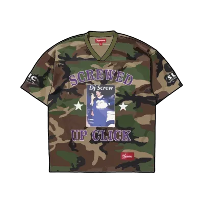 Supreme x DJ Screw Football Jersey "Woodland Camo"