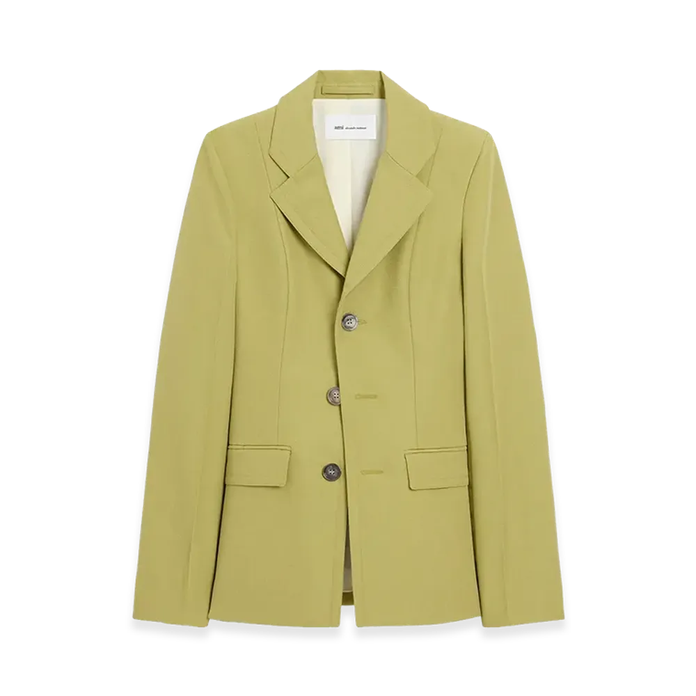 AMI PARIS New Wool Single Breasted Fitted Jacket "Green"