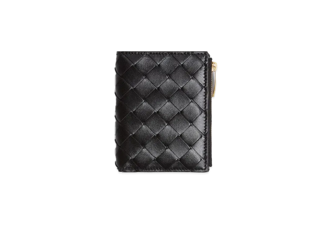 Bottega Veneta Bifold Zipped Wallet "Nero"