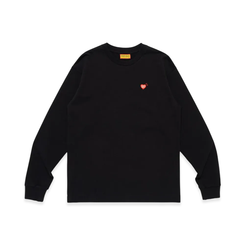 HUMAN MADE Heart Badge L/S T-Shirt "Black"