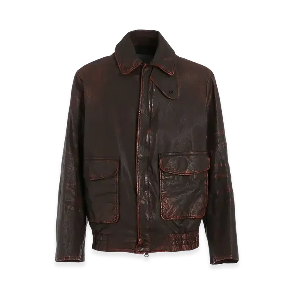 Yohji Yamamoto POUR HOMME Backlash Mimosa Garment Dyed Flight Jacket "Dark Brown"