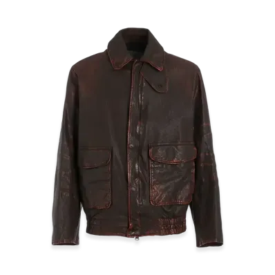 Yohji Yamamoto POUR HOMME Backlash Mimosa Garment Dyed Flight Jacket "Dark Brown"