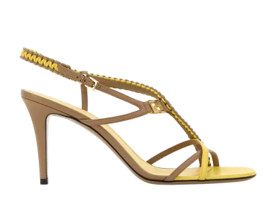 FENDI Women's Two-Tone Leather FFold Sandals "Multi Color"