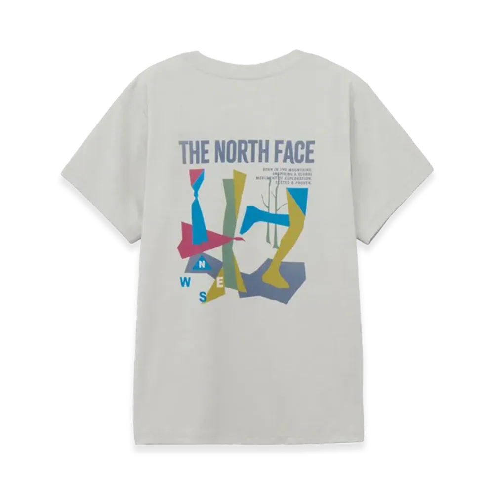 The North Face Short Sleeve ES Retro Trail Tee Womens "White Mix Grey"