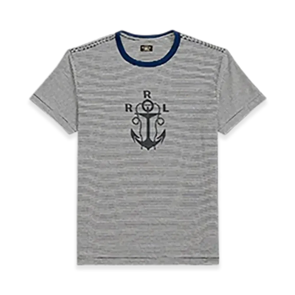 RRL Ralph Lauren Striped Logo Jersey T-Shirt "Multi"