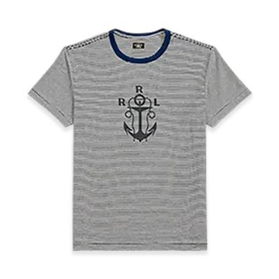 RRL Ralph Lauren Striped Logo Jersey T-Shirt "Multi"