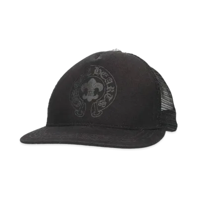 Chrome Hearts Trucker Cap BS Flare Print Cross Ball Mesh Cap "Black"