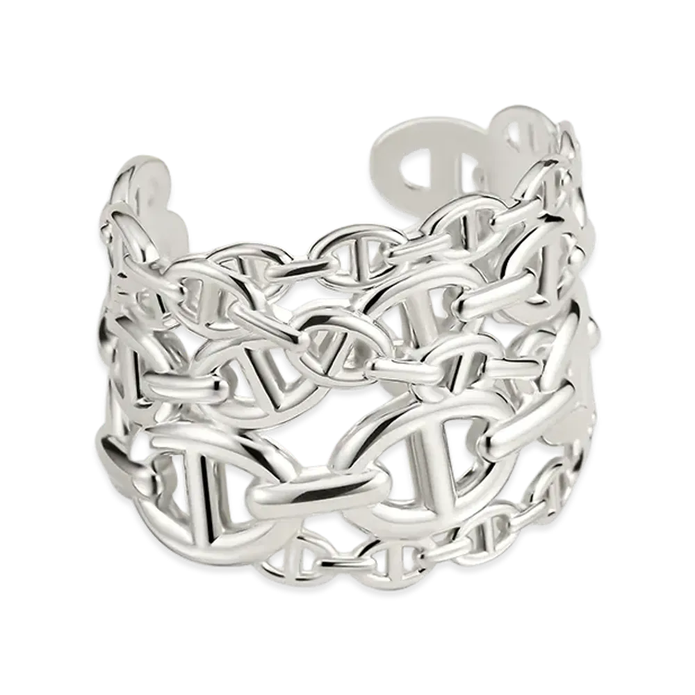Hermes Chaine D'ancre Enchainee Bracelet Very Large Model "Silver"