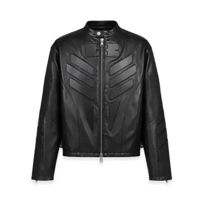 BREATH Faux Leather Racing Jacket "Black"