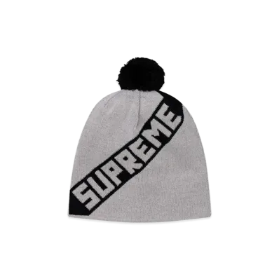 Supreme Diagonal Stripe Beanie "Grey"