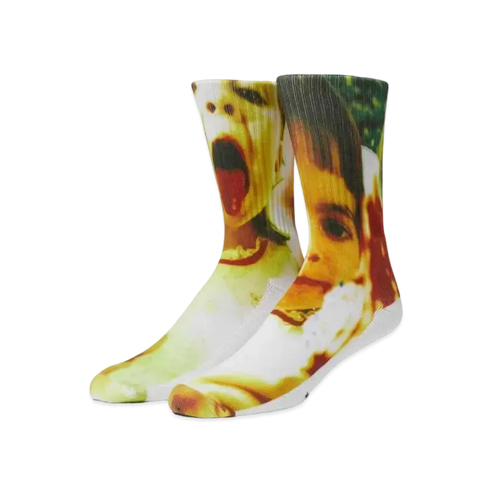 HUF x Smashing Pumpkins Rocket Crew Socks "White"