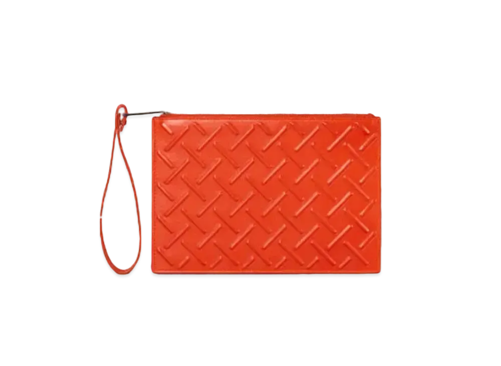 Bottega Veneta Leather Clutch Bag "Orange"