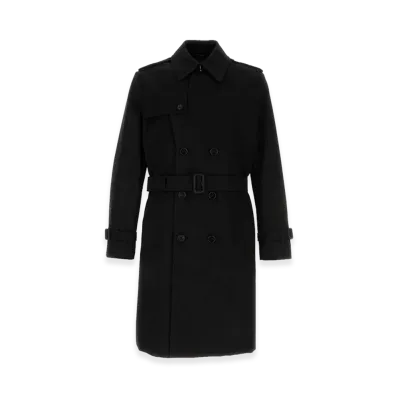 Burberry Gabardine Trench Coat "Black"