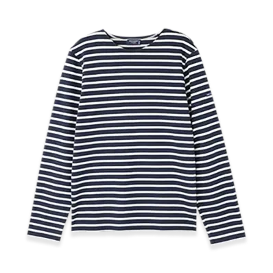 SAINT JAMES Long Sleeve T-shirt Meridien "Marine Ecru"