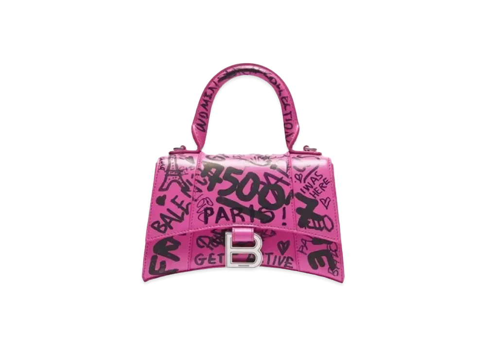 BALENCIAGA Hourglass Plus Small Handbag "Acid Fuchsia/Black"