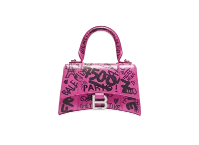 BALENCIAGA Hourglass Plus Small Handbag "Acid Fuchsia/Black"