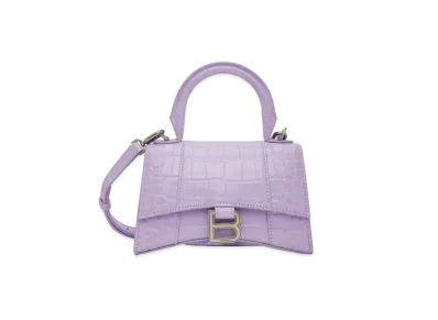 BALENCIAGA Hourglass XS Calfskin Bag "Lilac"