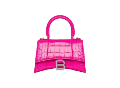 BALENCIAGA Hourglass XS Handbag Crocodile "Pink"