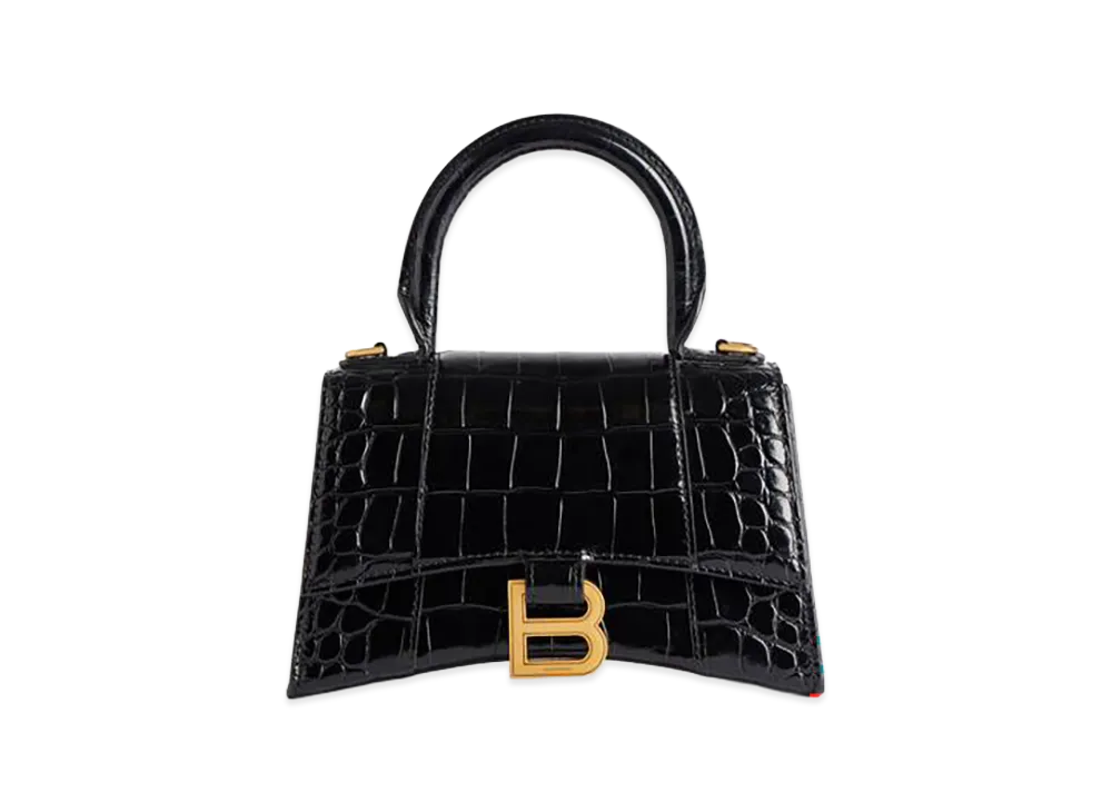 BALENCIAGA Women's Hourglass Handbag XS "Black"