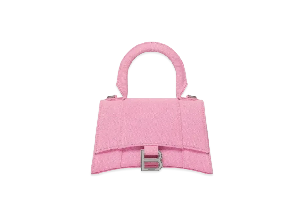 BALENCIAGA Hourglass Plus Small Denim Handbag "Pink"