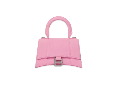 BALENCIAGA Hourglass Plus Small Denim Handbag "Pink"