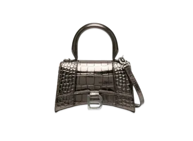 BALENCIAGA Hourglass XS Leather Top Handle Bag "Bronze"