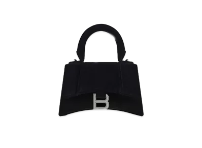 BALENCIAGA Hourglass XS Handbag Velvet Jersey "Black"