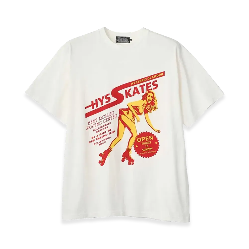 HYSTERIC GLAMOUR HYS Skates Tee "White"