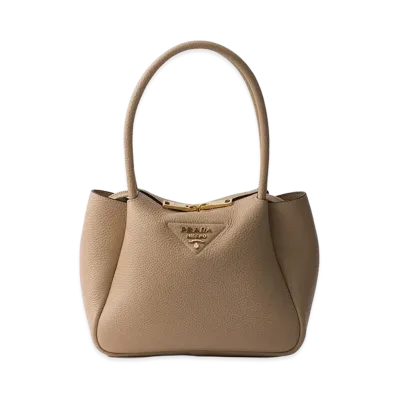 PRADA Small Leather Handbag "Cameo Beige"