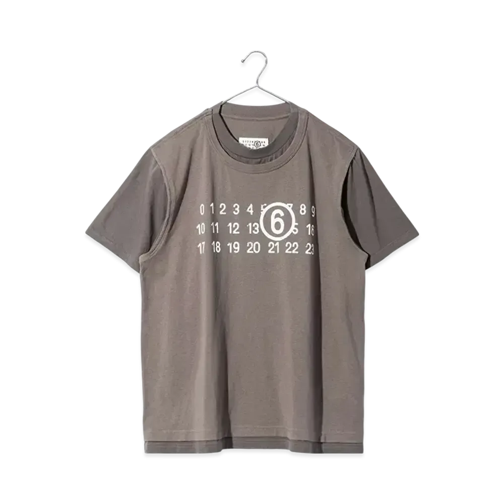 MM6 Maison Margiela Two Layer Numbering T-Shirt "Taupe"