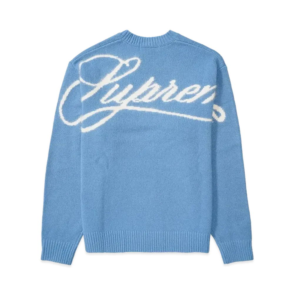 Supreme Angora Script Sweater "Light Blue"