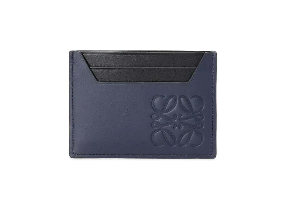 LOEWE Brand Plain Cardholder In Classic Calfskin "Midnight Blue"