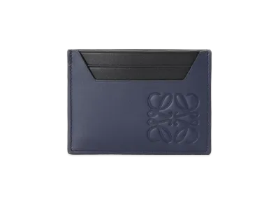 LOEWE Brand Plain Cardholder In Classic Calfskin "Midnight Blue"