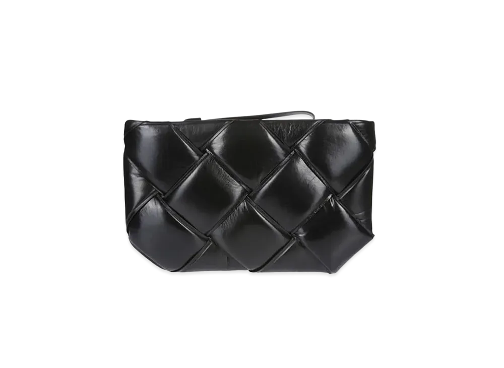 Bottega Veneta Paper Calfskin Clutch "Black"