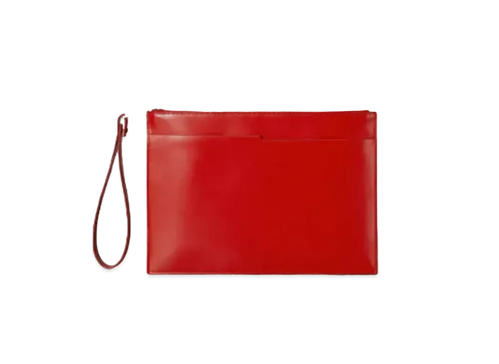 Bottega Veneta Calfskin Clutch "Bright Red"