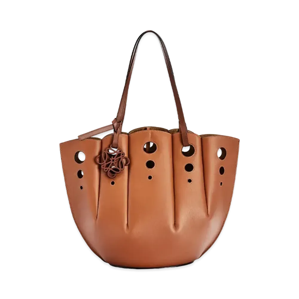 LOEWE Shell Tote Bag In Classic Calfskin "Tan"