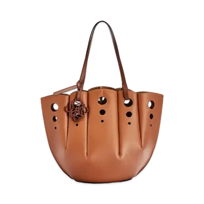 LOEWE Shell Tote Bag In Classic Calfskin "Tan"