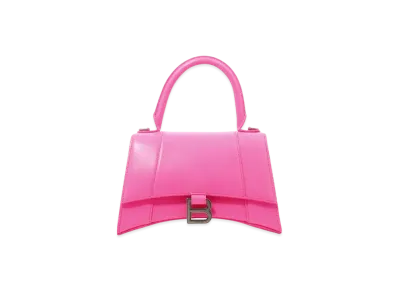 BALENCIAGA Hourglass Small Smooth Calf Leather Handbag "Pink"