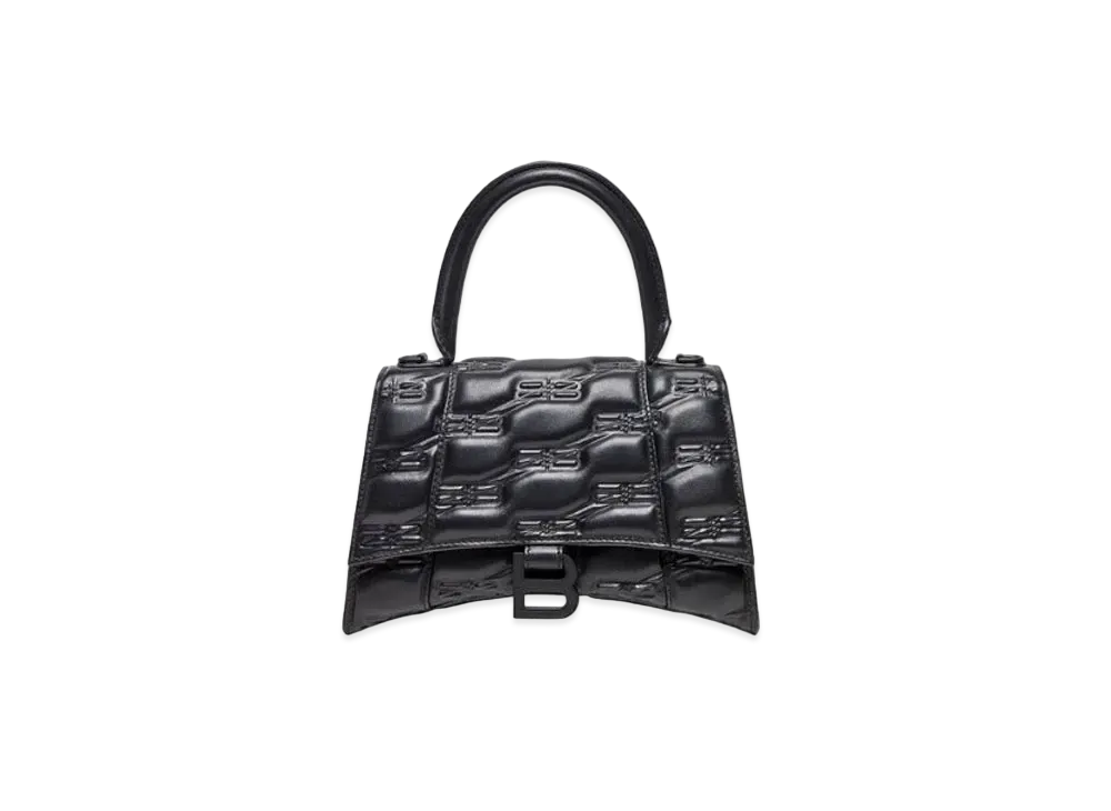 BALENCIAGA Hourglass Small Handbag BB Monogram "Black"