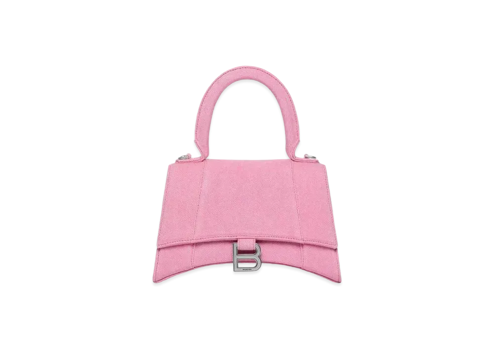 BALENCIAGA Hourglass Small Handbag Crocodile Embossed "Pink"
