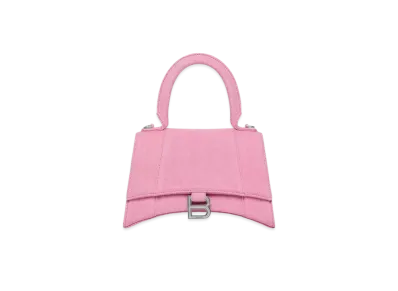 BALENCIAGA Hourglass Small Handbag Crocodile Embossed "Pink"