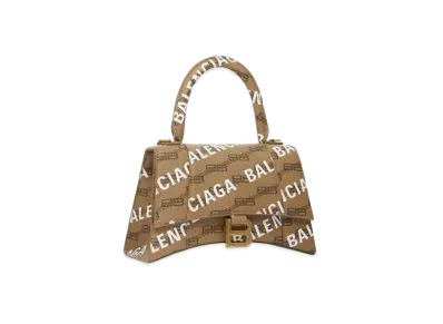 BALENCIAGA Hourglass XS Top Handle Bag BB Monogram "Beige"