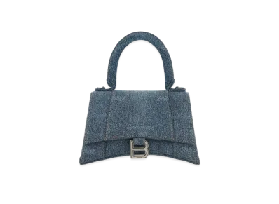 BALENCIAGA Hourglass Small Handbag Girly All Over Denim "Blue"