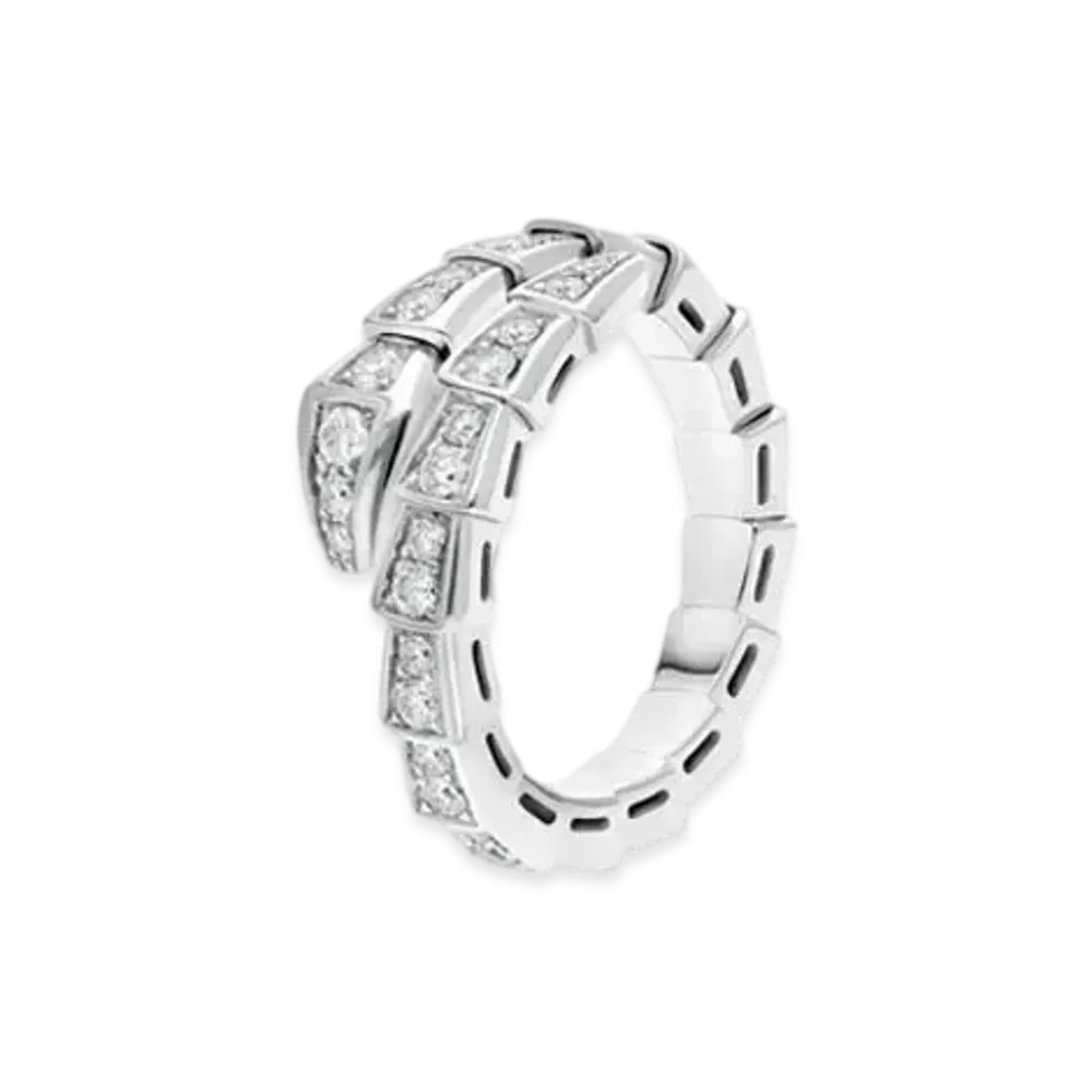 BVLGARI Serpenti Viper Ring Diamonds "White Gold"